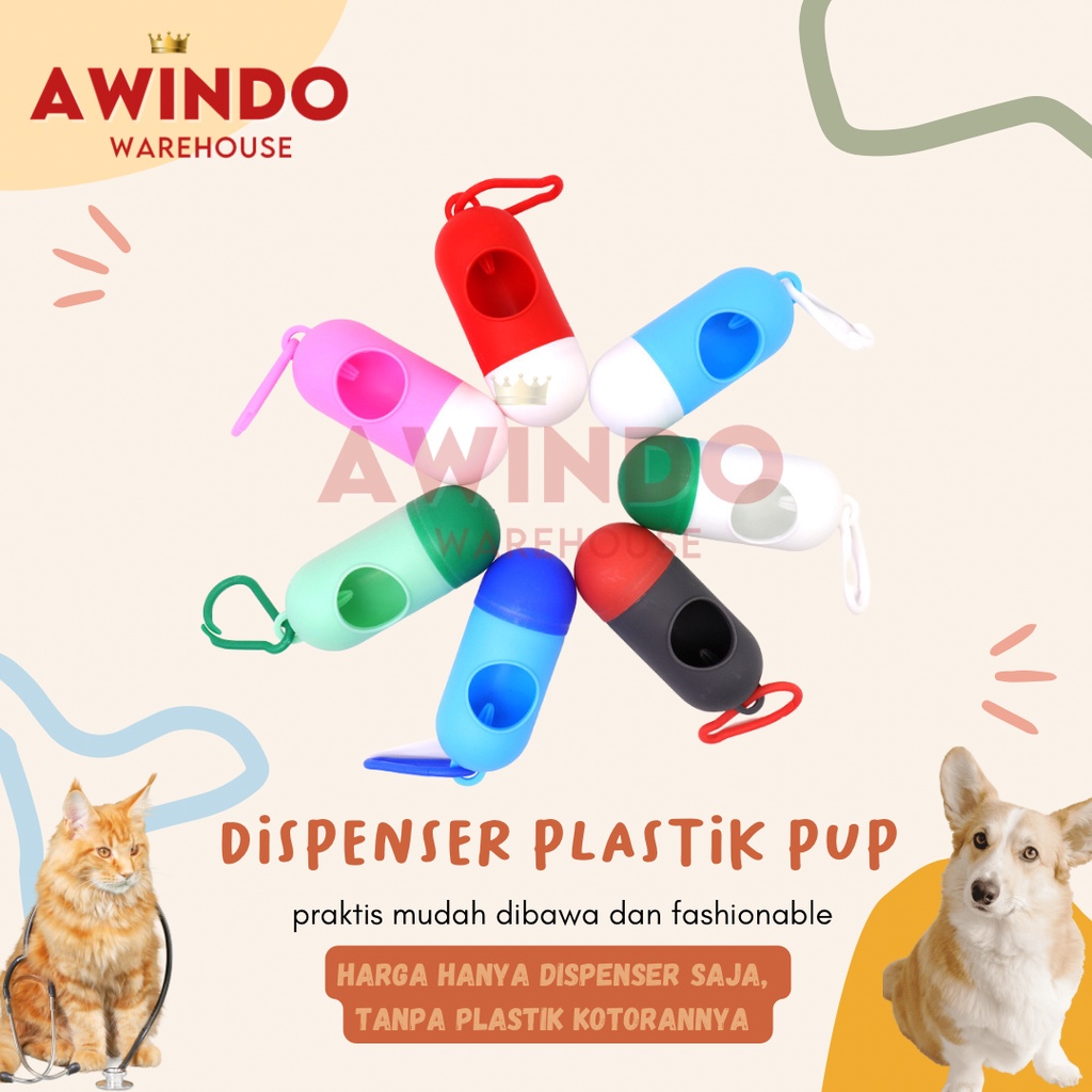 CASING KANTONG PUP - Dispenser Casing Kantong Plastik Kotoran Hewan Kucing Anjing Kelinci