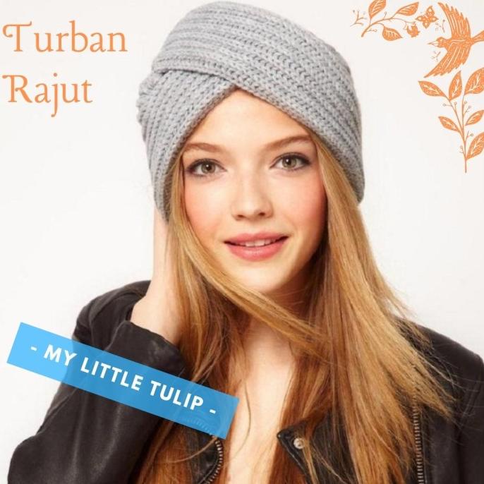Turban Rajut Polos / Turban Wanita Simple / Topi Turban Bandana Winter