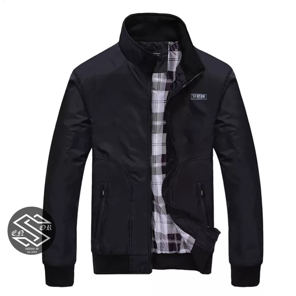 Jaket Harrington Pria Tahan Air Waterproof Bahan Taslan SS MOD - Abu, FIT XL