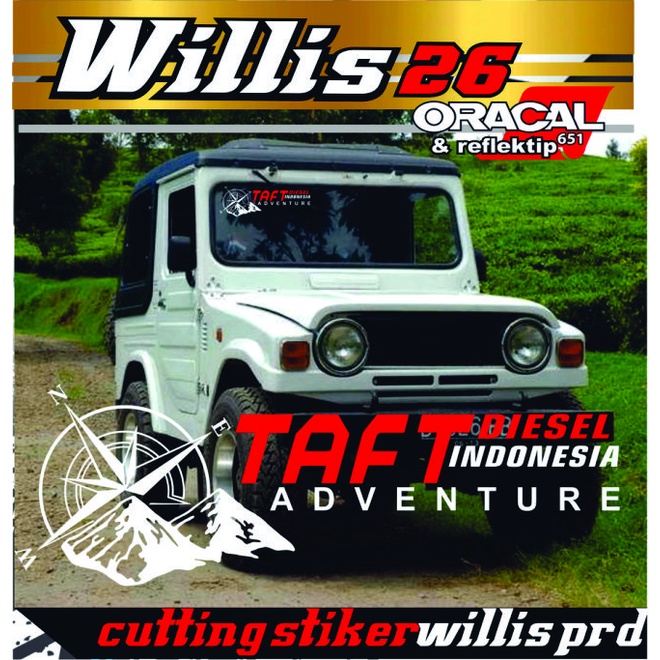 sticker stiker cutting kaca mobil TAFT DIESEL INDONESIA ADVENTURE