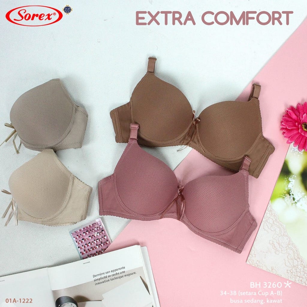 Sorex Bra Extra Comfort Busa Sedang Kawat Kait 2 Setara Cup B BH 3260