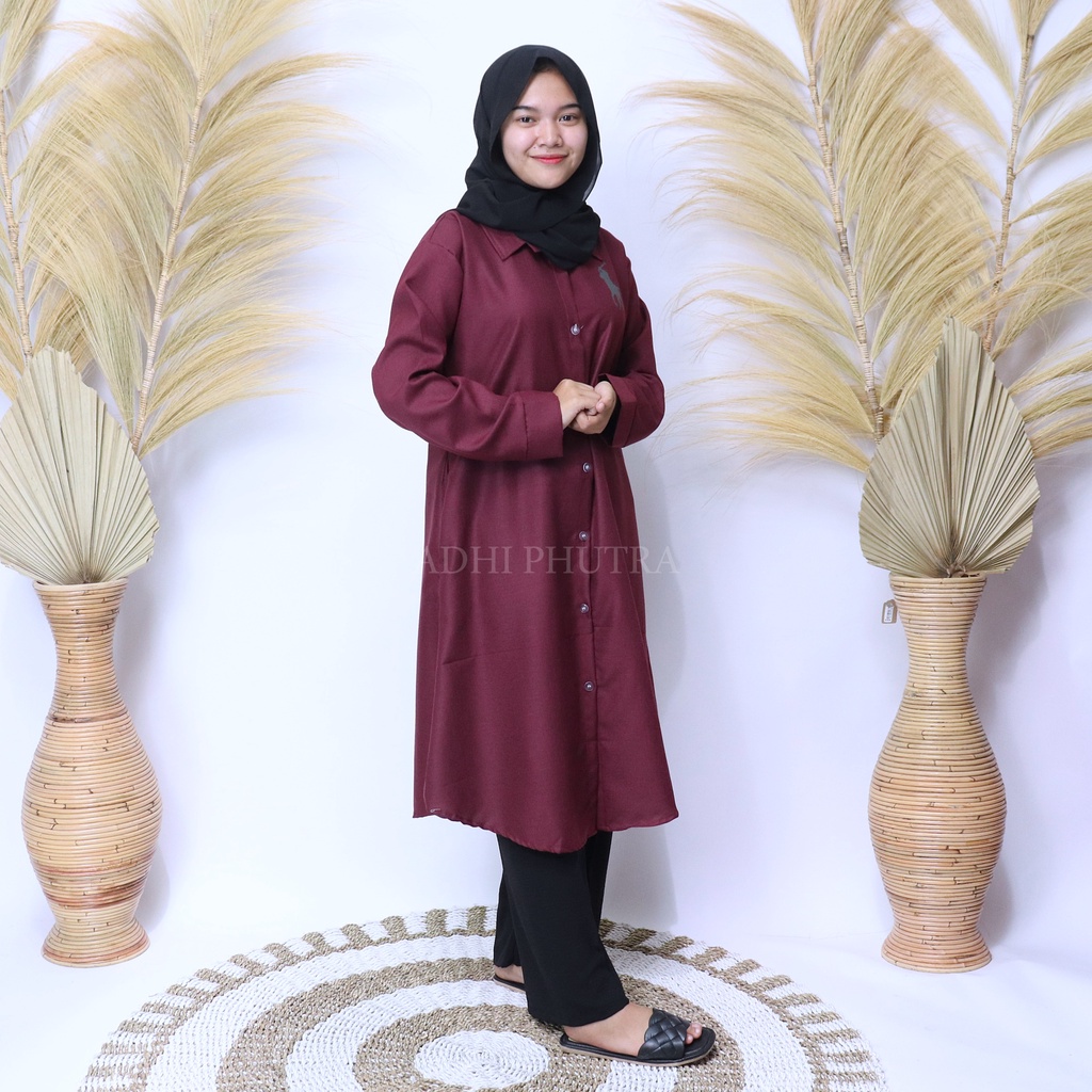 [COD] RRgemilang - Pakaian Tunik Wanita Terhits Polo Tunik Bahan Katun Madinah