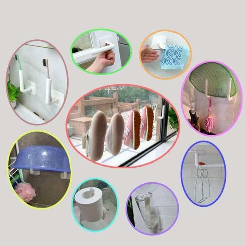 Gantungan Hook Wall Hanger Organizer Adhesive 1PCS - VS18 - White