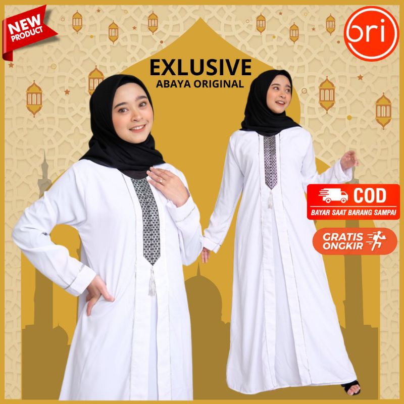 Gamis abaya Putih polos dress Wanita Remaja Arabian Turki Terbaru ibu ibu kondangan pesta