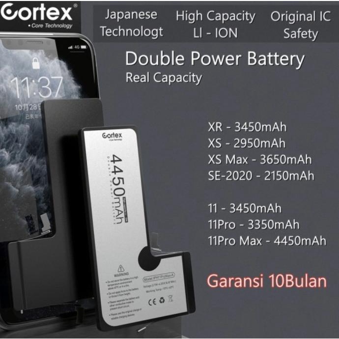 Battery Baterai Cortex Double Power Iphone Se 2020/Xr/Xs/11 Pro Max
