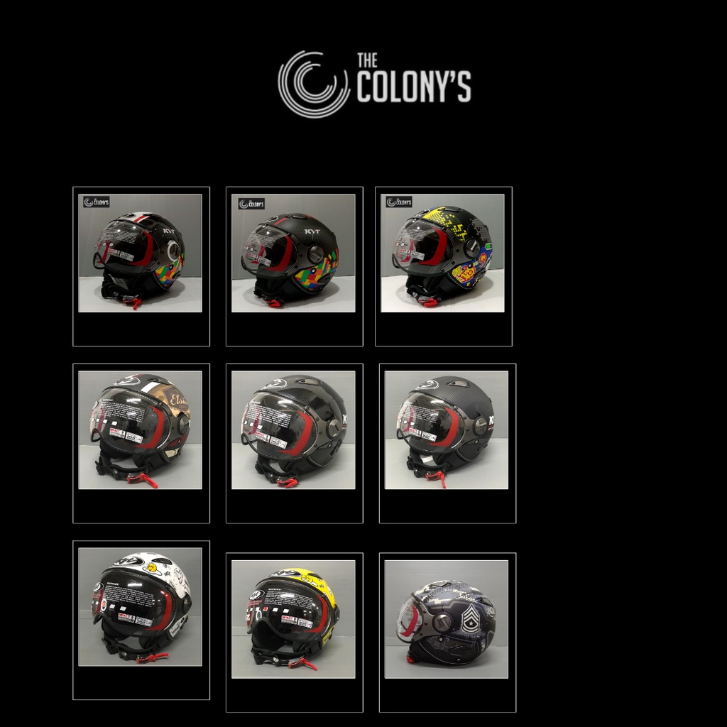 HELM KYT ELSICO BOGO RETRO| HELM KYT ELSICO MOTIF SERI 7 BLACK DOFF MATT YELLOW RED| HELM KYT HALF F