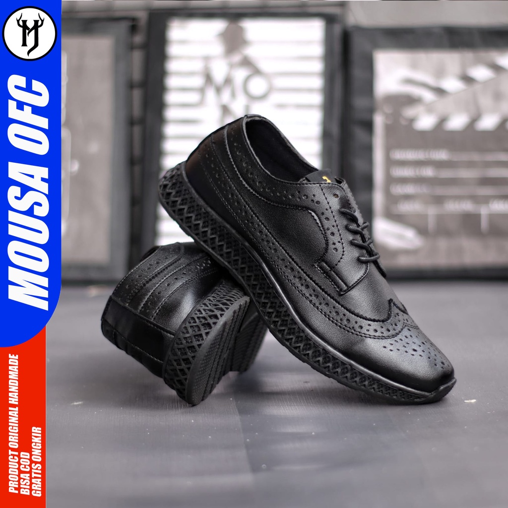 Sepatu Formal Pria Full Black Sepatu Sneakers Kasual Mousa Minotur