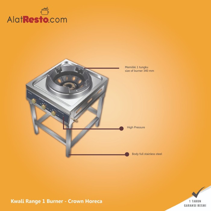Kwali Range 1 Burner Kompor High Pressure KS-01- Crown Horeca