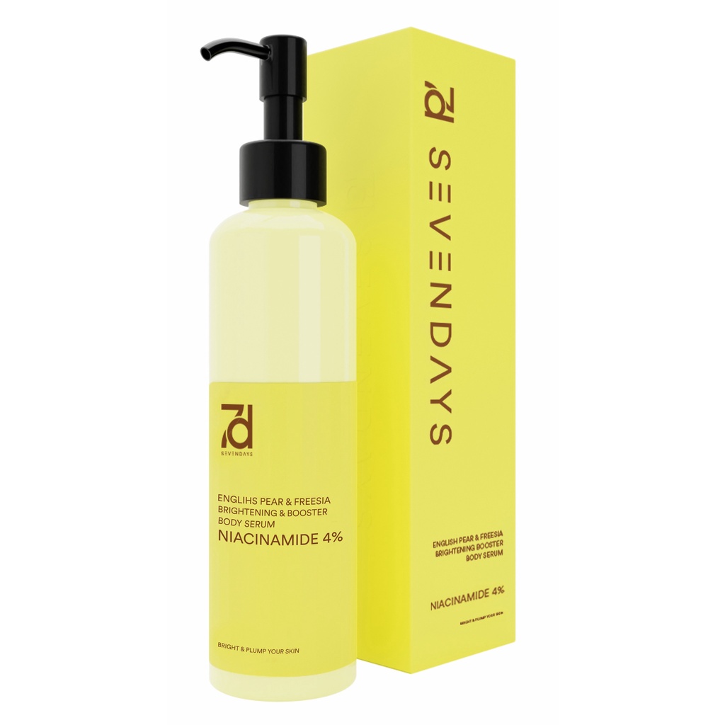 READY Seven Days English Pear &amp; Freesia Brightening Booster Body Serum ( YELLOW ) 250ML