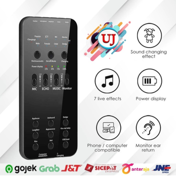 Terlaris Soundcard Audio Usb External Soundcard Smartphone Live Audio E6