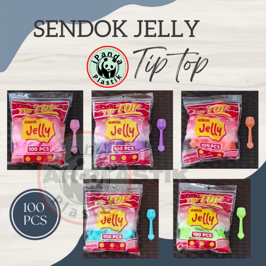 Sendok Pudding Ice Cream / Sendok Jelly Bunga TIPTOP WARNA Acak @100Pc