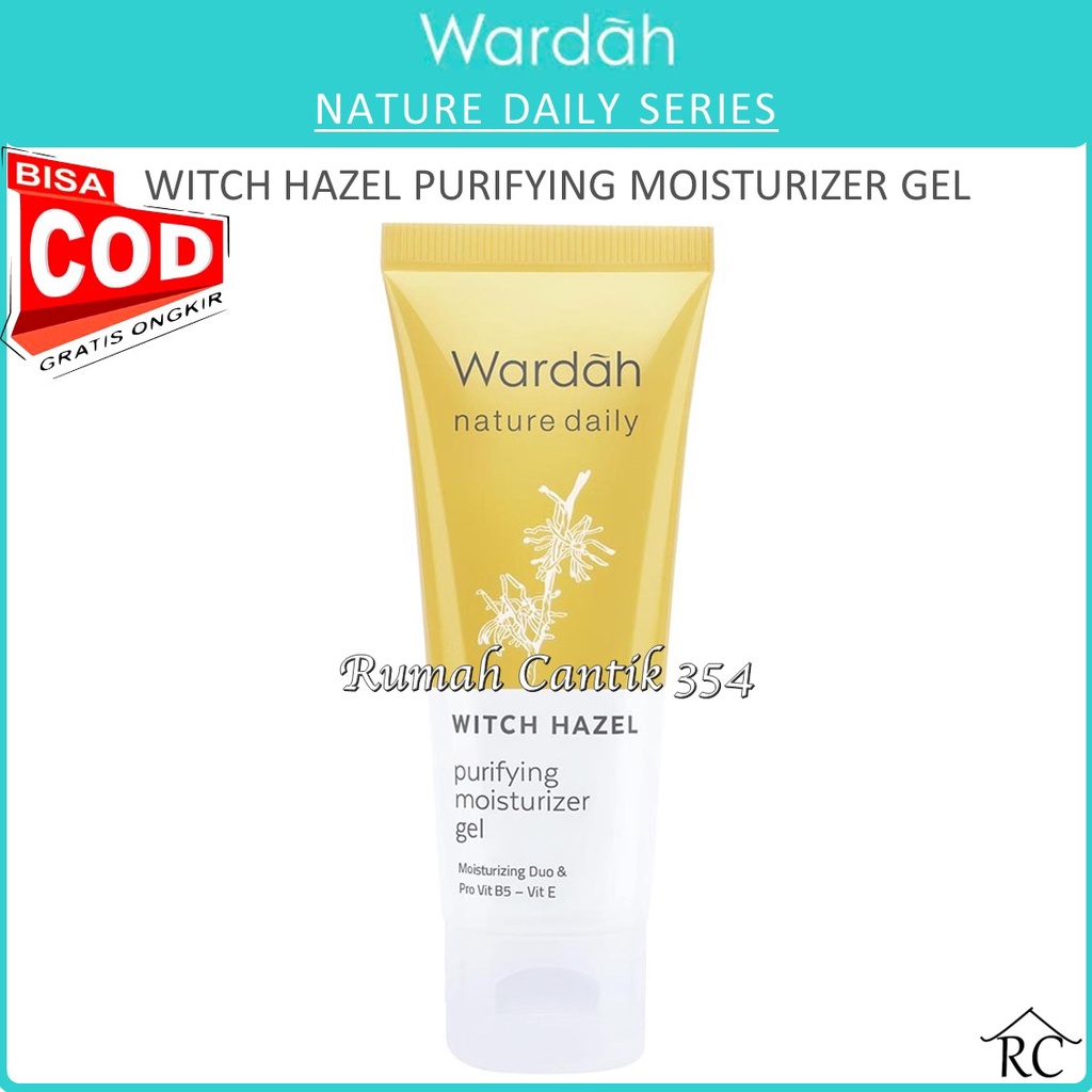 RUMAH CANTIK 354 - Wardah Nature Daily Witch Hazel Purifying Moisturizer Gel 40 ml - BISA COD / BAYAR DI TEMPAT