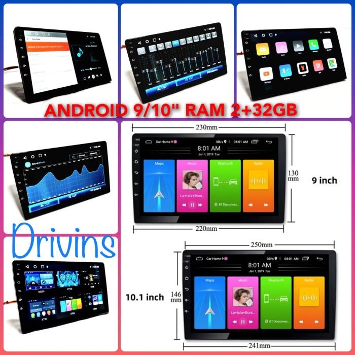 Terlaris Head Unit Double Din Android Pcx 9"/10"Inch Ram 2Gb+32Gb Dsp Universal