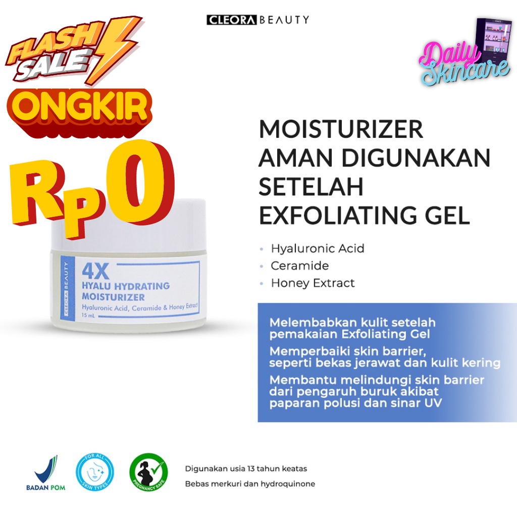 Cleora Beauty 4X Hyalu Hydrating Moisturizer Medan | Deli Serdang | Daily Skincare Store