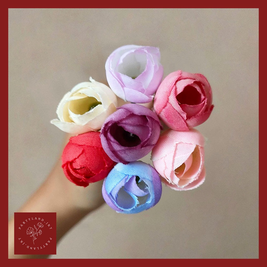 Artificial Flower Mini Rose Bud Bunga Mawar Plastik Buatan Tangkai Hiasan Dekorasi Rumah