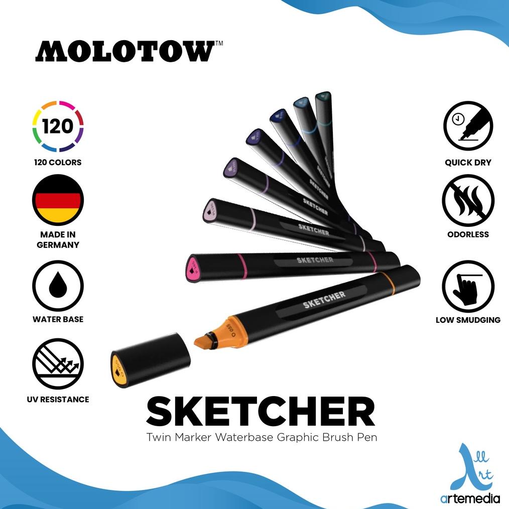 

Molotow Sketcher Twin Marker Waterbase Graphic Brush Pen - 2/3