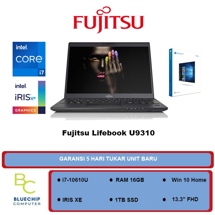 Laptop Fujitsu Lifebook U9310 - i7-10610U 16GB 1TB SSD 13.3" Win10