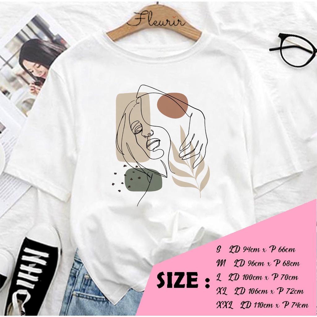 FLEURIR - COD KAOS WANITA GIRL ART PRIA REMAJA DEWASA UNISEX TSHIRT JUMBO