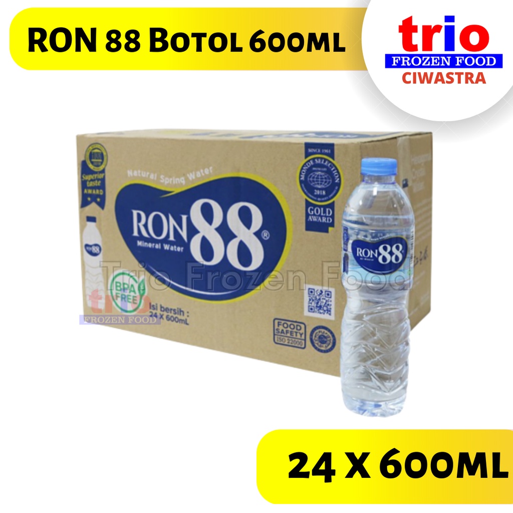 Ron 88 Air Mineral Botol 600ml x 24pcs - 1 DUS