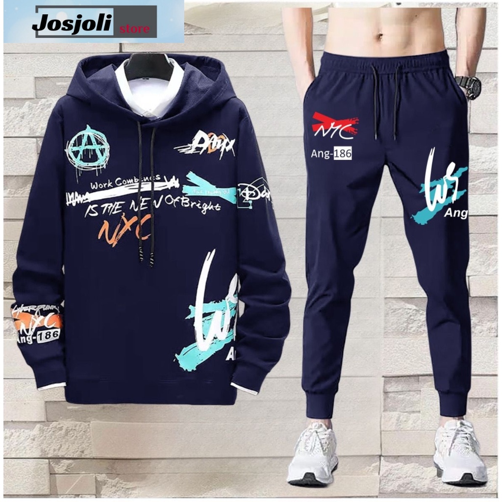 JOSJOLI_STORE/Stelan Nyc/Satu Stel Atasan dan Bawahan Pria Dewasa/Fit to XL