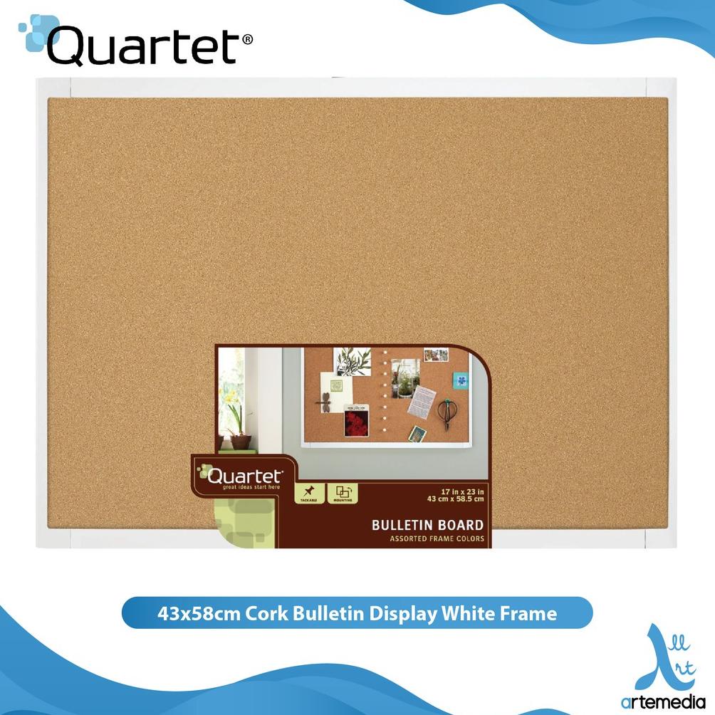

Papan Tulis Tempel Quartet 43x58cm Cork Bulletin Display White Frame