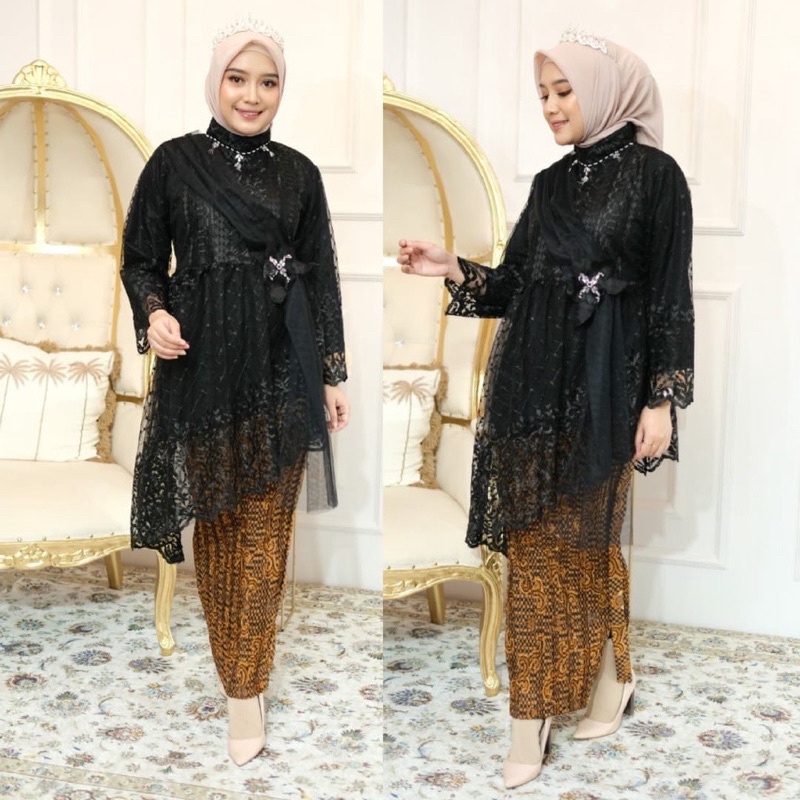 Setelan Kebaya Lesty Etnik LZ / Kebaya Modern / Kebaya Wisuda / Kebaya Lamaran / Kebaya Tunangan / Kebaya Kondangan / Kebaya Brukat Kekinian