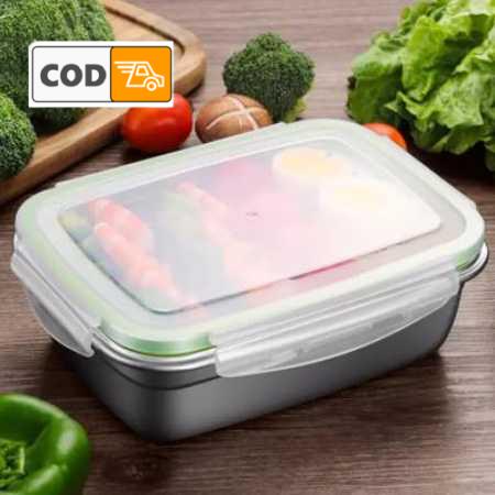 Kotak Makan Bento 850ml Anti Tumpah Lunch Box Wadah Makanan Stainless Steel