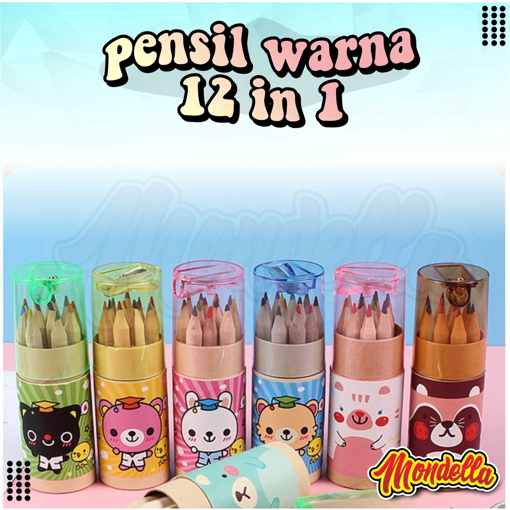 

Pensil Warna 12 In 1 Dengan Serutan Pensil Color Pencils Quality Pensil Warna Karakter Kemasan Tabung Include Peraut Berkualitas MONDELLA