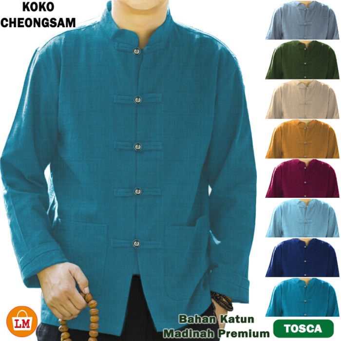 Baju Koko Dewasa LM 17152 17160 Lengan Panjang CHEONGSAM TERMURAH Tosca Madinah, M R1X1 Baju Ramadan