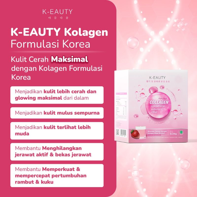 K-EAUTY Premium Collagen Drink | Keauty Keuti Kyuuti | Minuman Colagen Mencerahkan Menyehatkan Menyegarkan Kulit Badan