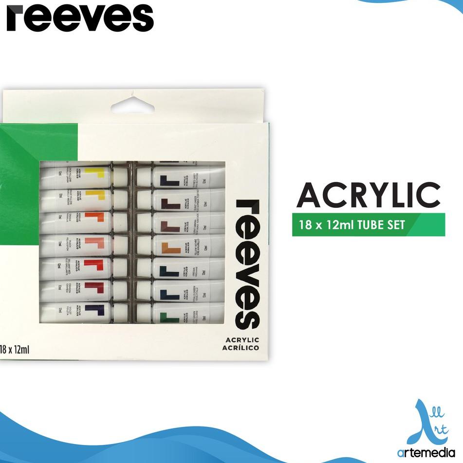 

Hot Brand Cat Akrilik Reeves Acrylic Tube 18x12ml Color Paint Set