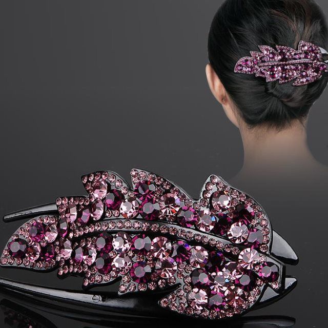 Jepit Rambut Korea Sanggul Wanita motif elegan pita kristal zirkon original import