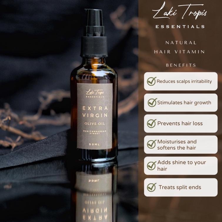 ⚡COD⚡ Extra Virgin Olive Oil Untuk Rambut by Laki Tropis [BELI 3 BOTOL FREE SISIR] Vitamin Rambut
