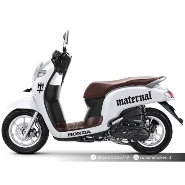 Promo STICKER STIKER CUTTING SET MATERNAL HONDA SCOOPY VESPA DLL - Hitam Berkualitas