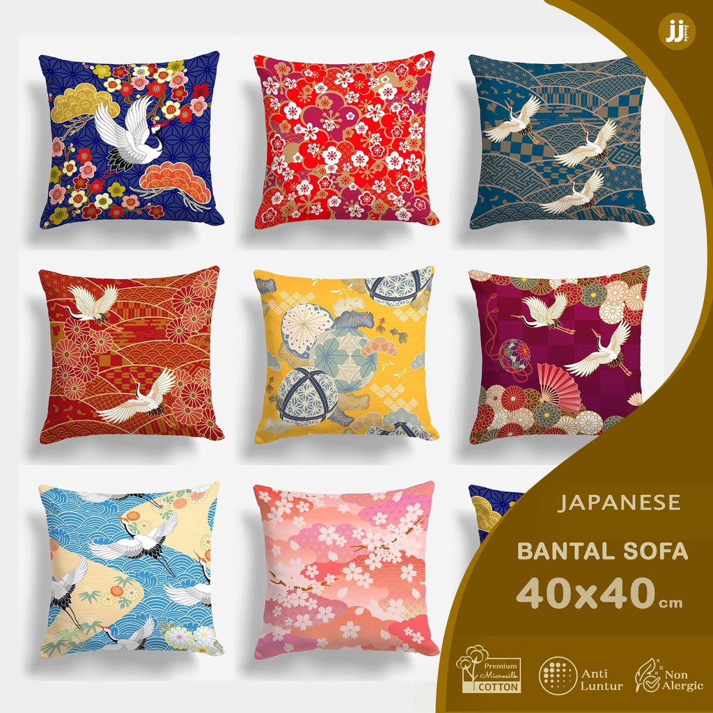 BANTAL SOFA PRINT MOTIF JEPANG JAPANESE PATTERN ORIENTAL 40X40 CM