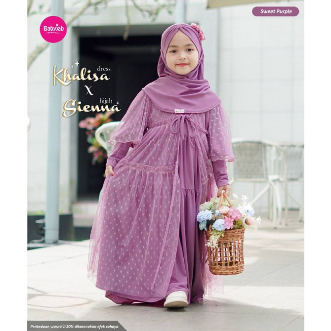 KHALISA DRESS SET HIJAB/ GAMIS ANAK BY BABYJAB