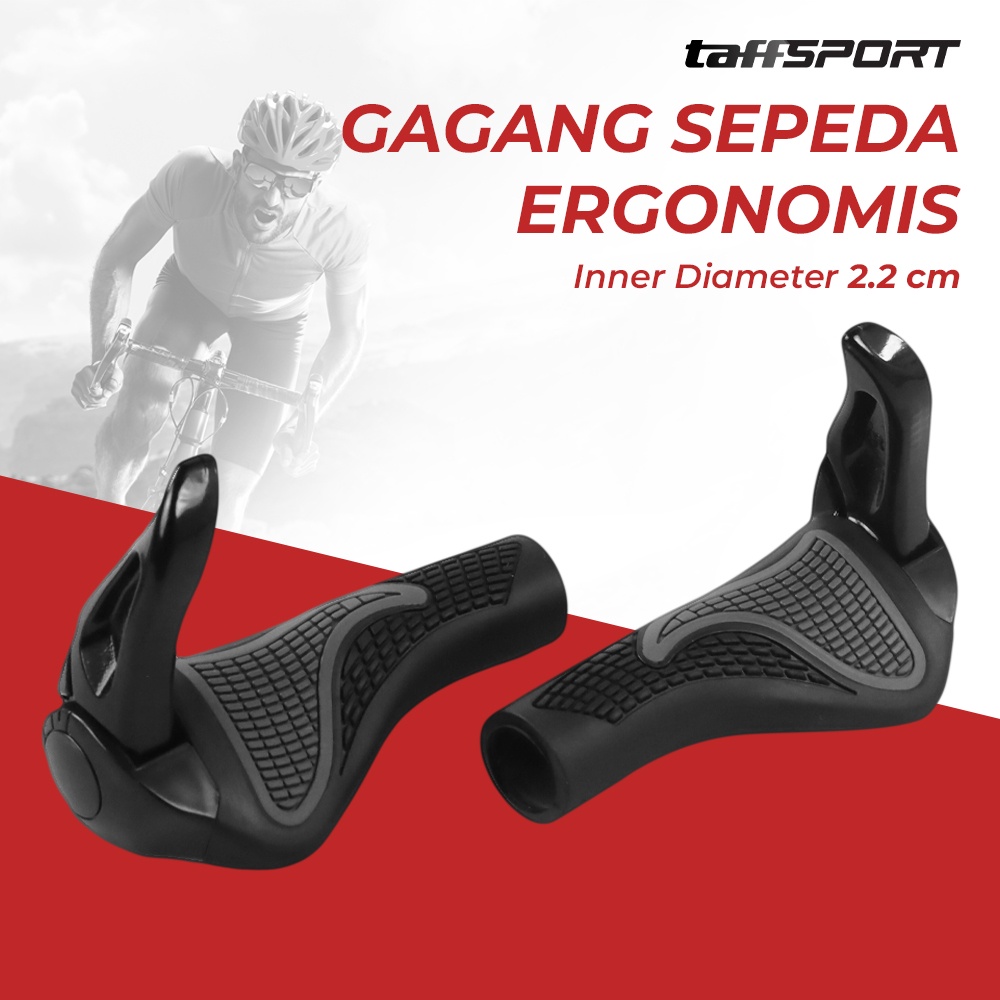 Gagang Sepeda Rubber Ergonomic Grip MTB Handlebar - OMSEJPBK Black