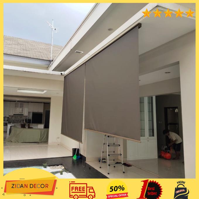 harga tirai outdoor suntek blind tampias hujan