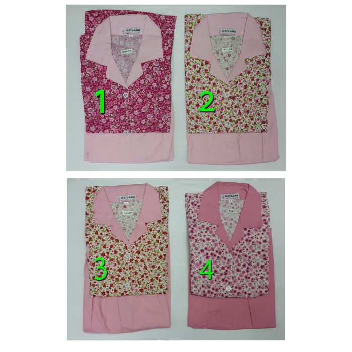 Baju Suster Seragam Baju Suster Kulot Motif Size S(Z0V7) baju seragam suster lengan panjang baju sus