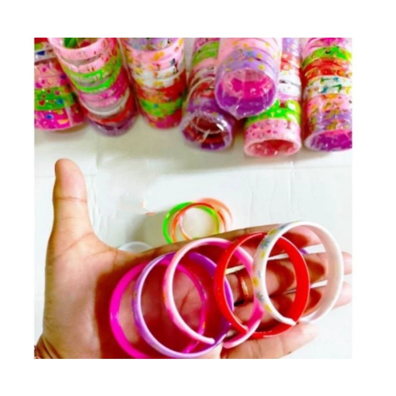 GELANG PLASTIK WARNA WARNI 12PC