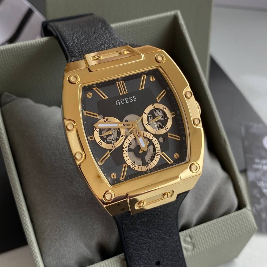GUESS GW0202G1 Original PHOENIX Jam Tangan Pria Analog Gold Black
