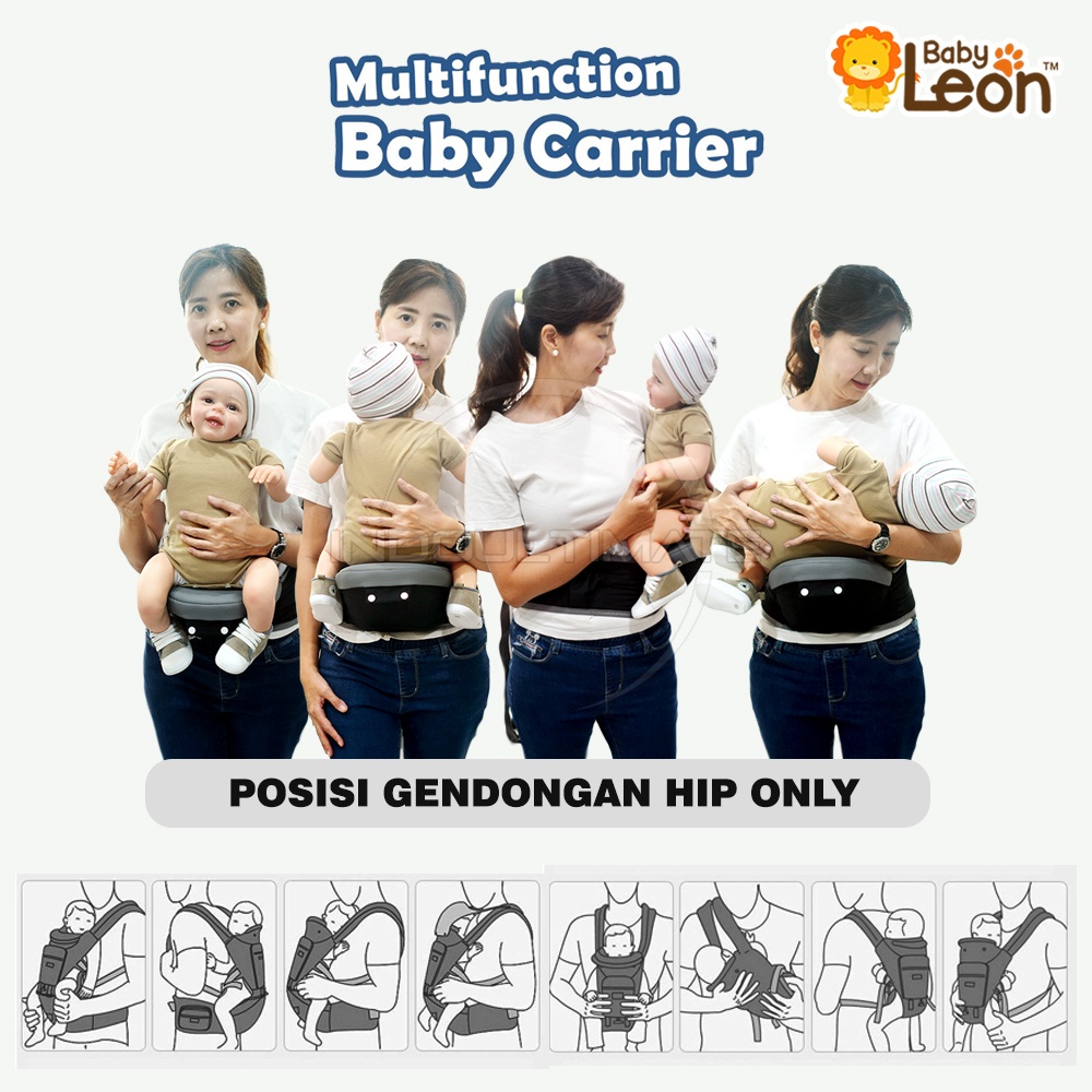 12in1 Gendongan Depan Model Terbaru 2023 Hipseat Gendongan Bayi Depan + Penutup Kepala BABY LEON Gendongan Anak Depan Multifungsi BY-6011 Gendongan Anti Capek Baby Carrier Gendongan Multifungsi Gendongan Samping Gendongan Depan Bayi