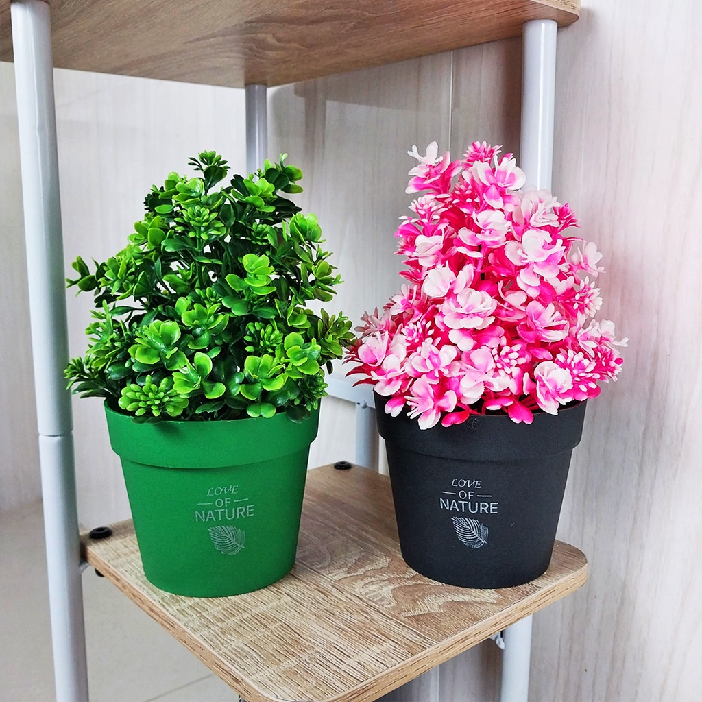 Tanaman Hias Plastik Pot Bonsai Pajangan Bunga Hias Imitasi Ornamen Dekorasi Rumah Artificial Flower Azgalery PBP143