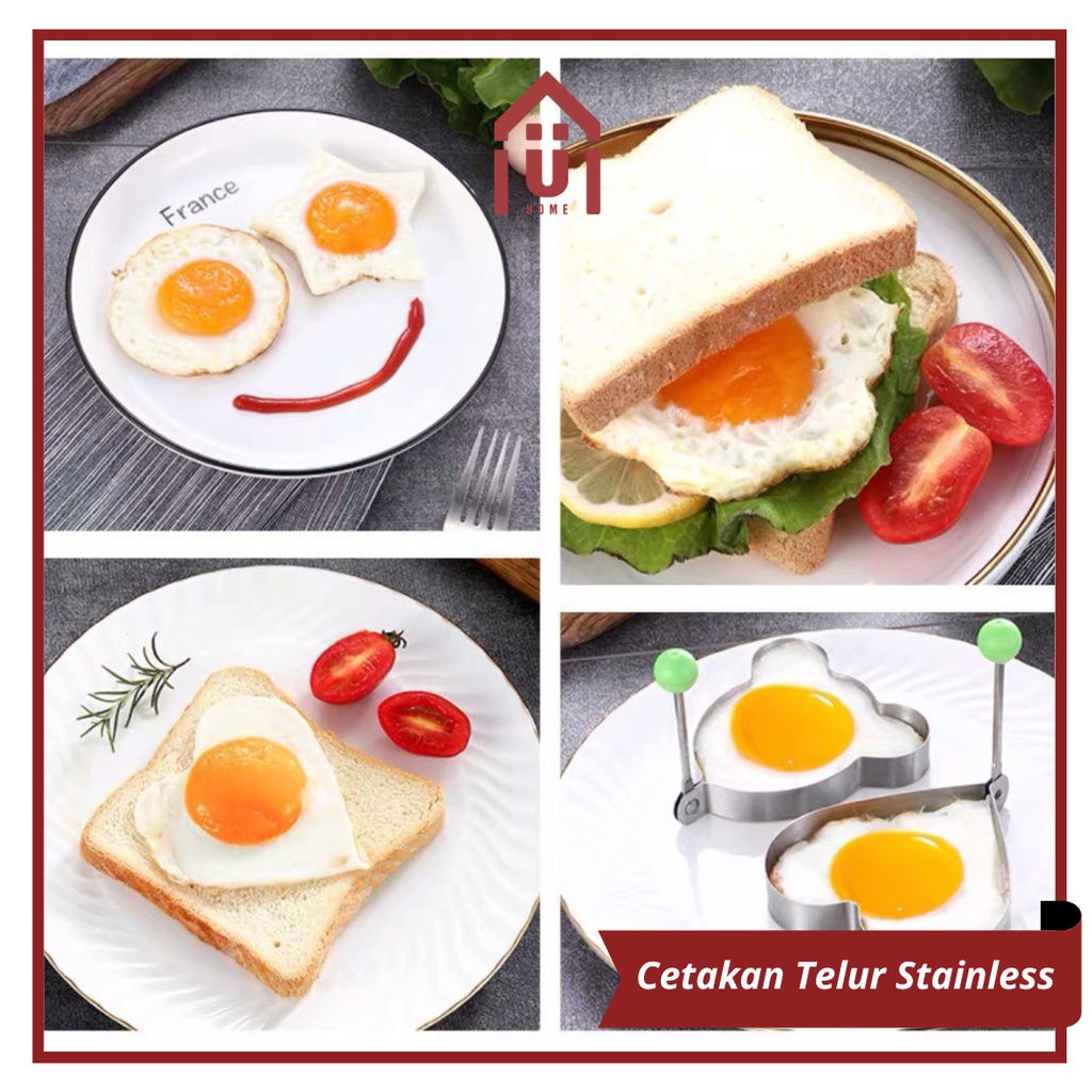 UNISO - CETAKAN TELUR KARAKTER TELUR CEPLOK MATA SAPI DADAR GORENG STAINLESS STEEL / CETAKAN PANCAKE / CETAKAN TELUR PANCAKE BENTUK CICIN