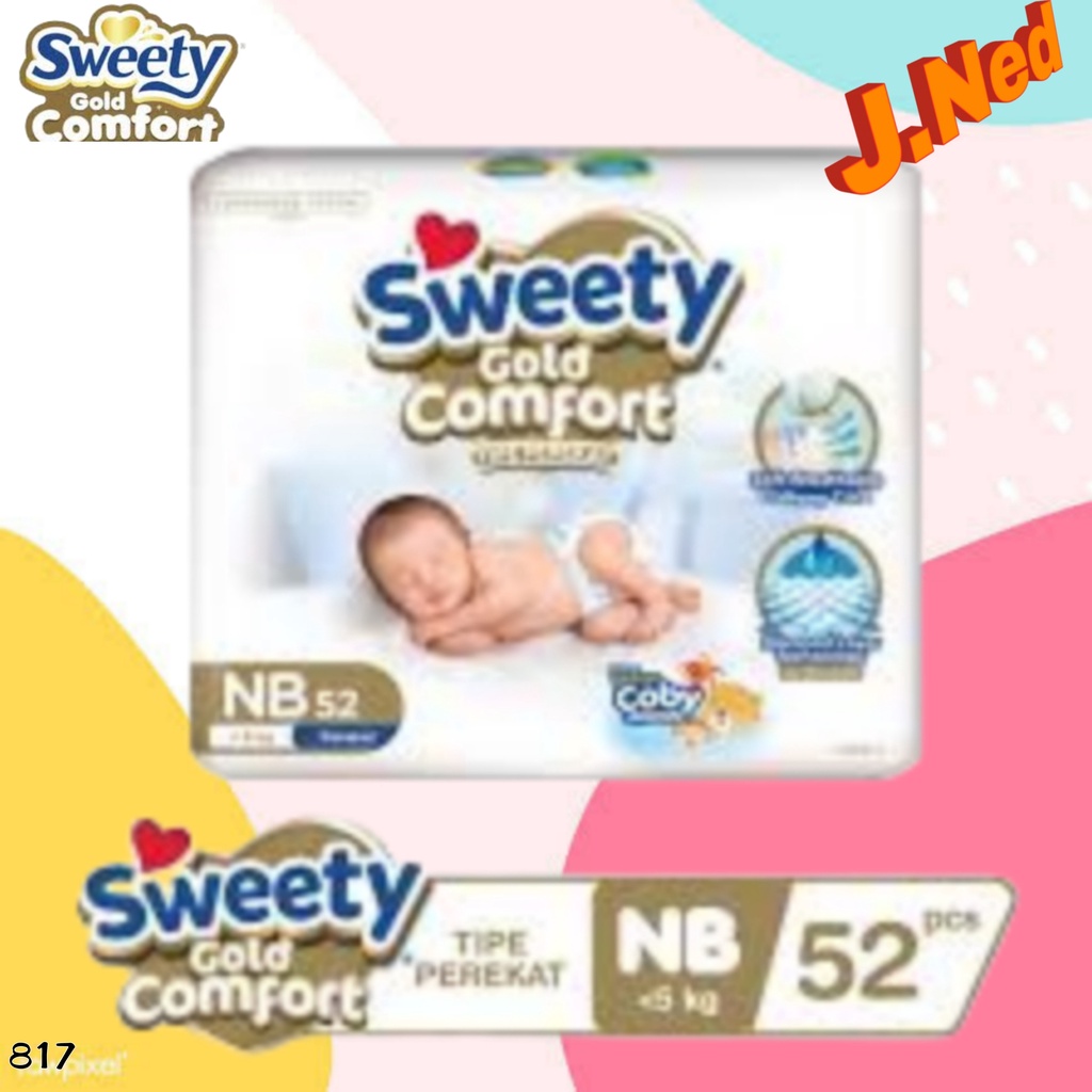 J817 NB52  POPOK BAYI SWEETY GOLD COMFORT BERAT &lt; 5 KG