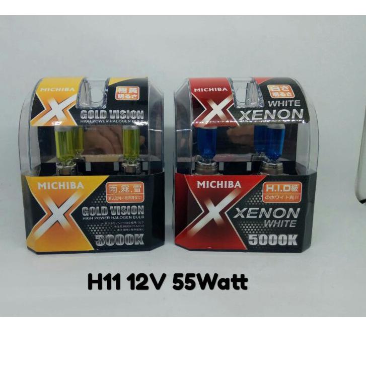➫ bohlam foglamp kabut crv mobilio brio avanza VVTI halogen H11 michiba kuning-biru ♬