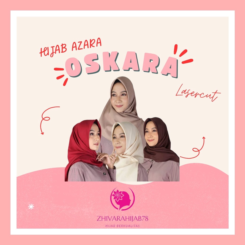 Hijab Oskara / Oskara Lasercut / Hijab Segiempat Polos Oskara Lasercut