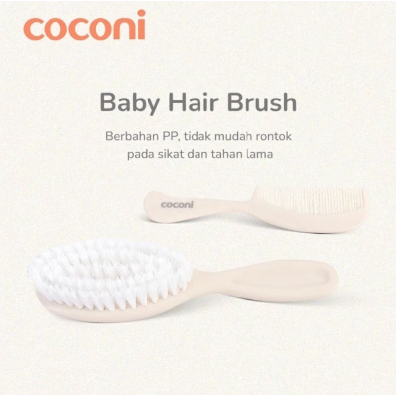 COCONI Baby Comb &amp; Hair Brush | Sisir Sikat Rambut Bayi 2 Pcs