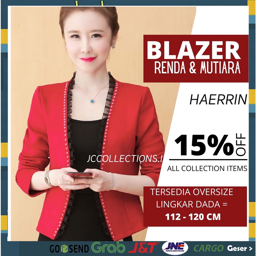 Blazer Kerja Kantor Wanita variasi renda Terbaru  Haerinne JCCollections