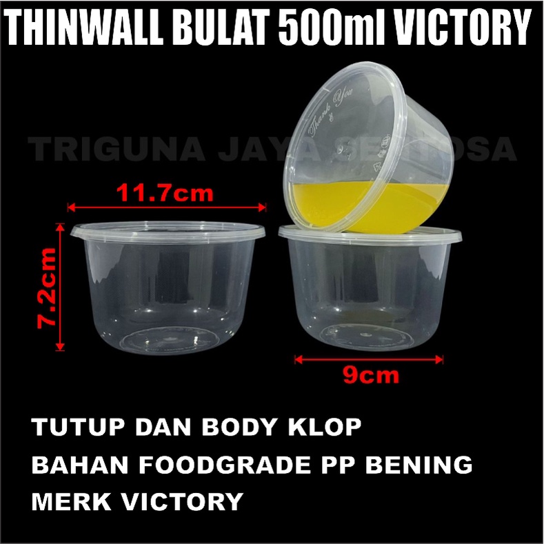 Thinwall Bulat 500ml Mangkok Plastik Bowl Dus Semua Ekpedisi Js Kirim